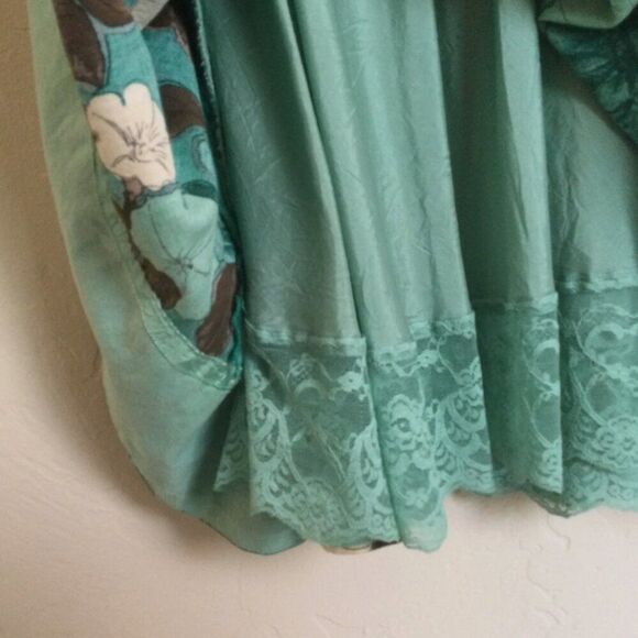 Anthropologie Moulinette de Soeurs Green Floral Corseted Waist Dress Flowing 6 - Picture 3 of 3